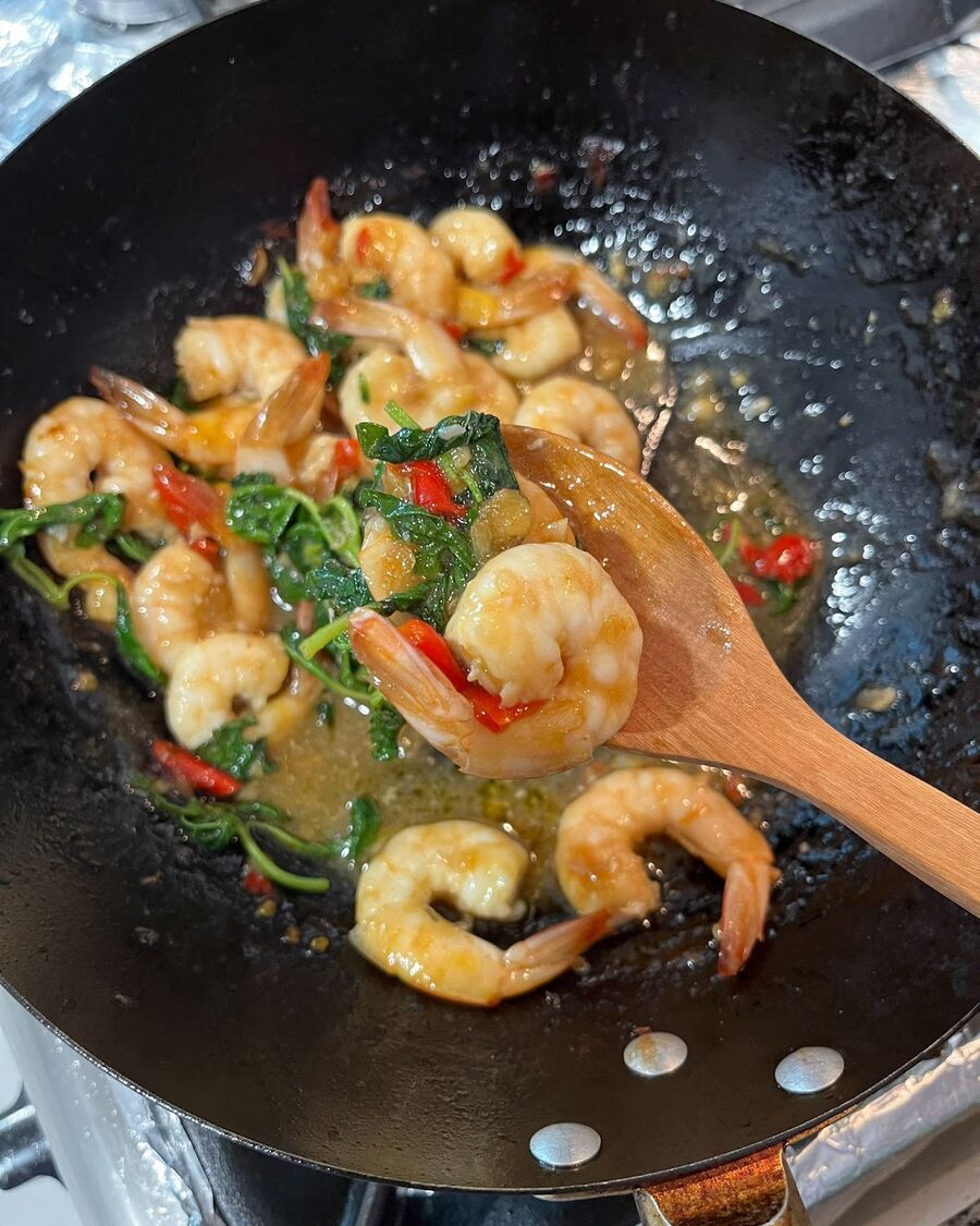 Thai Holy Basil Shrimp Stir Fry Pad Krapow Goong Recipe