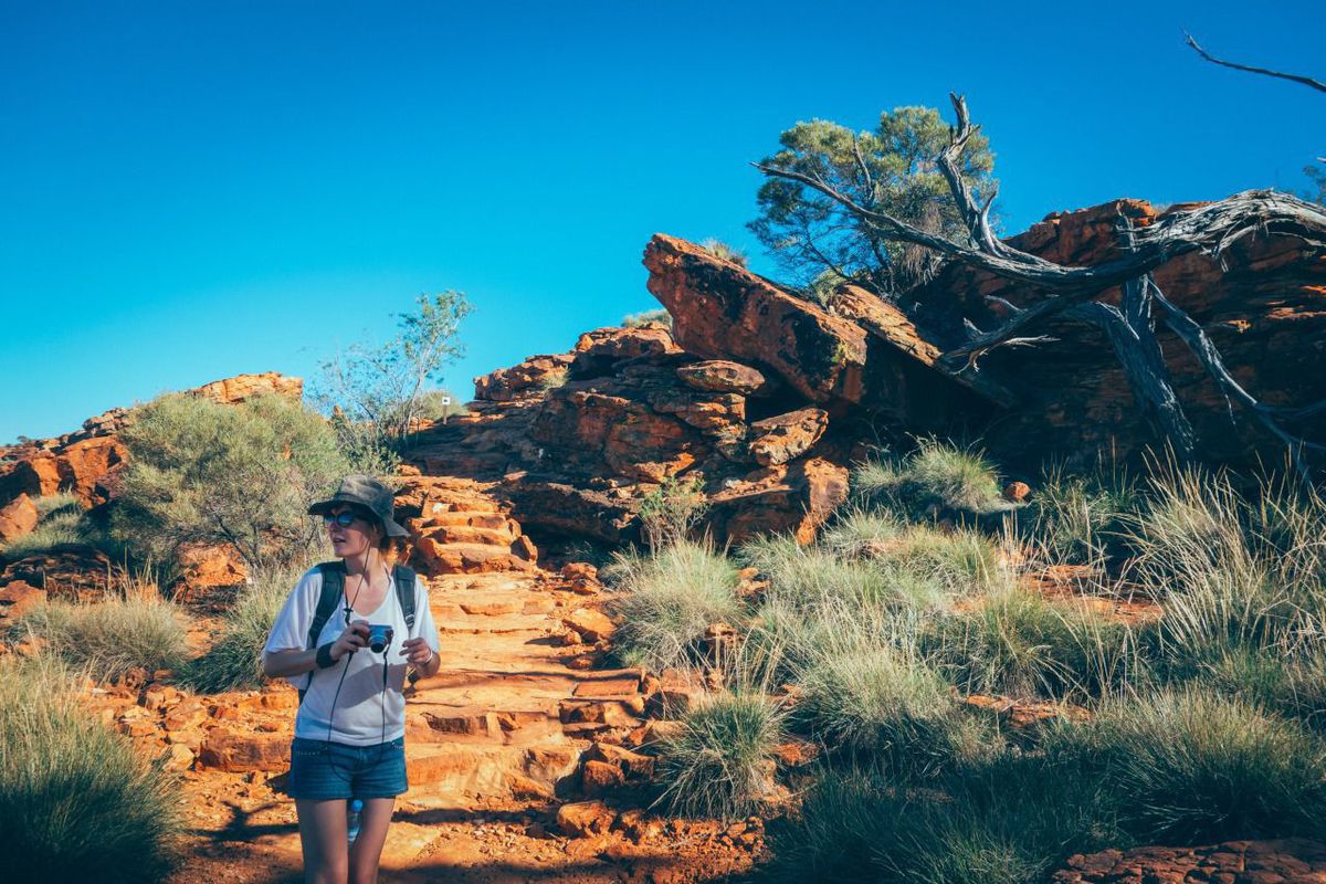 Aurelie and I exploring the Kings Canyon in the Australian Outback