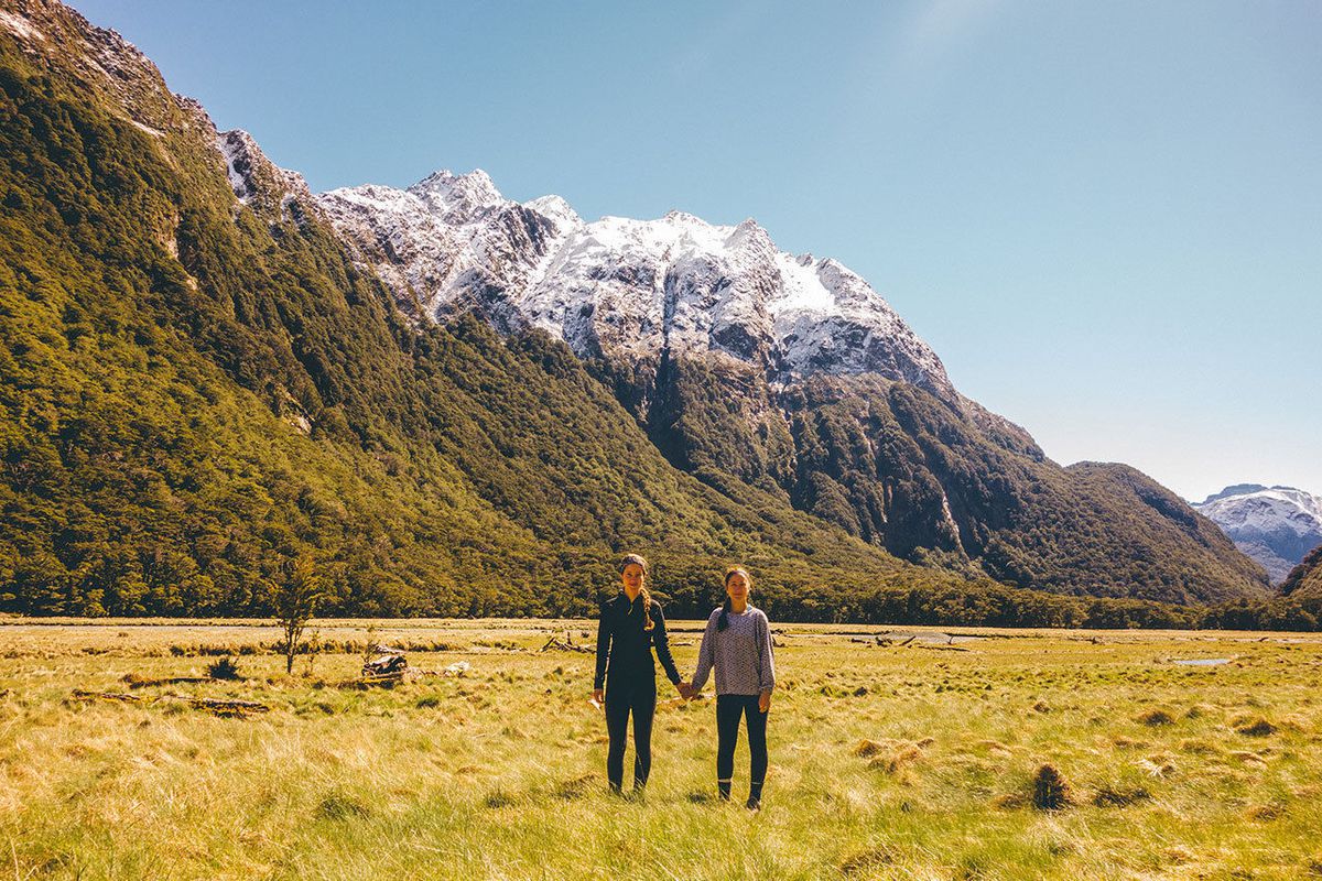 Ashley and Rachel on our way to the end of the Routeburn trail