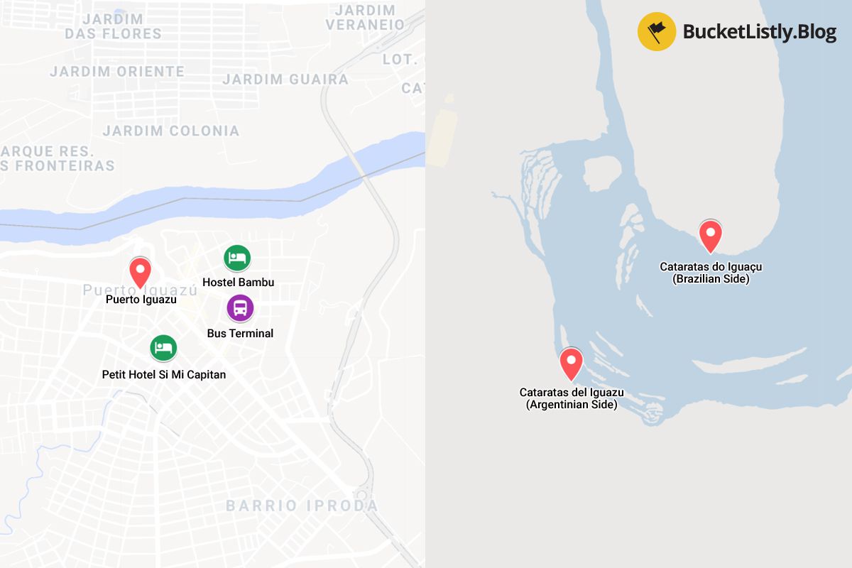 Mapa del Itinerario de las Cataratas del Iguazú