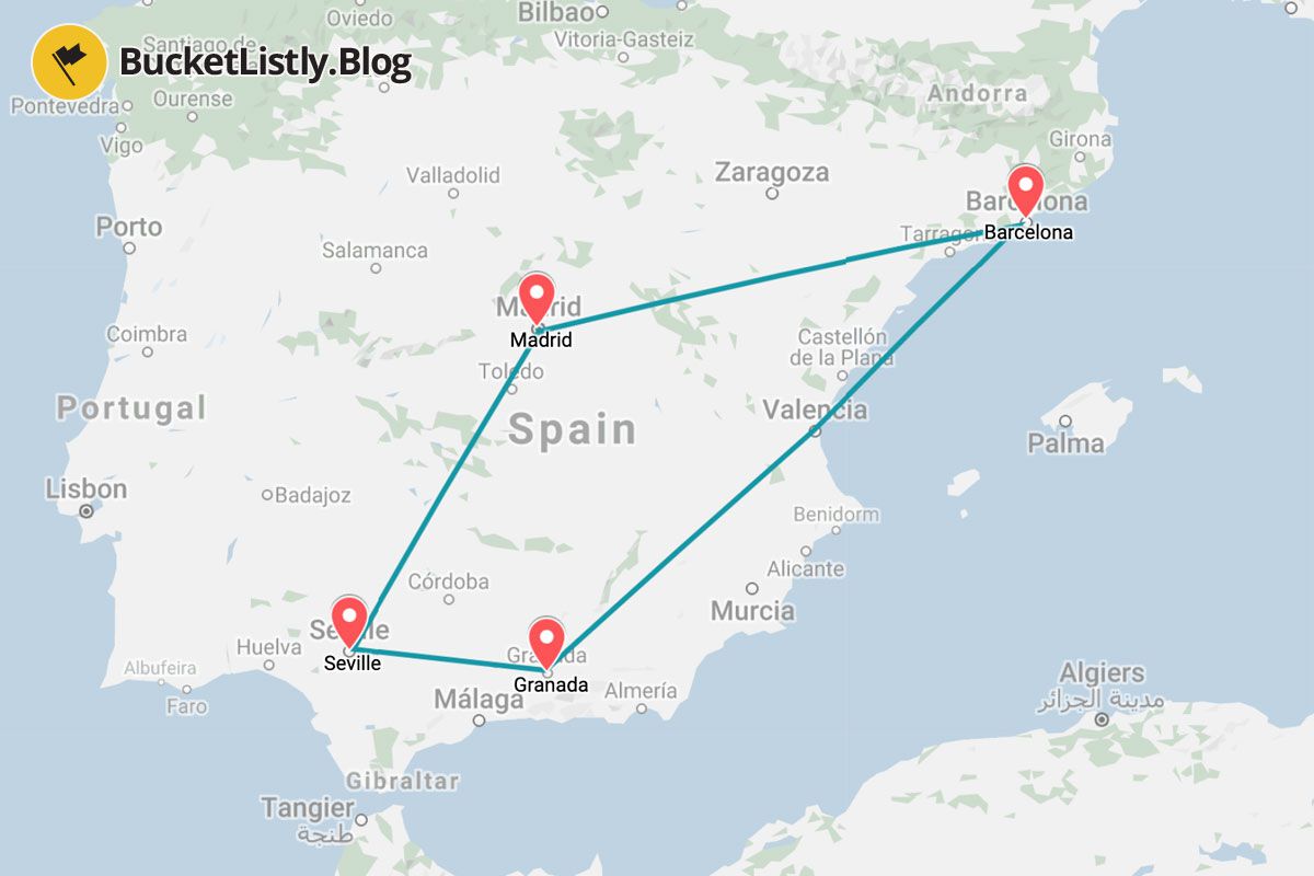 spain tour itinerary from india