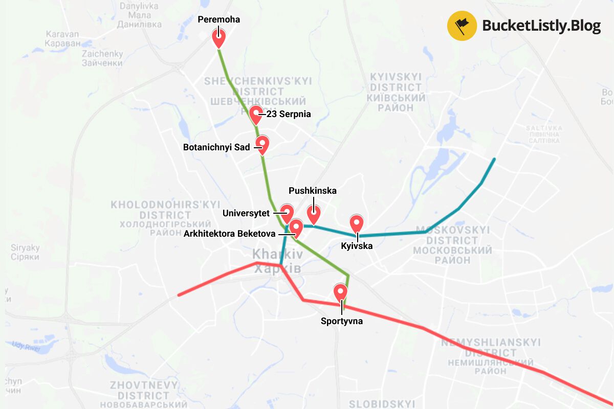 Most Beautiful Kharkiv Metro Stations Itinerary Map