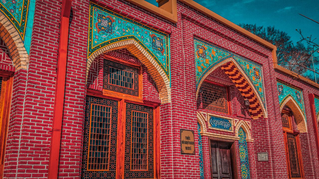 Qeyyseriye exterior in Ordubad, Nakhchivan, Azerbaijan.