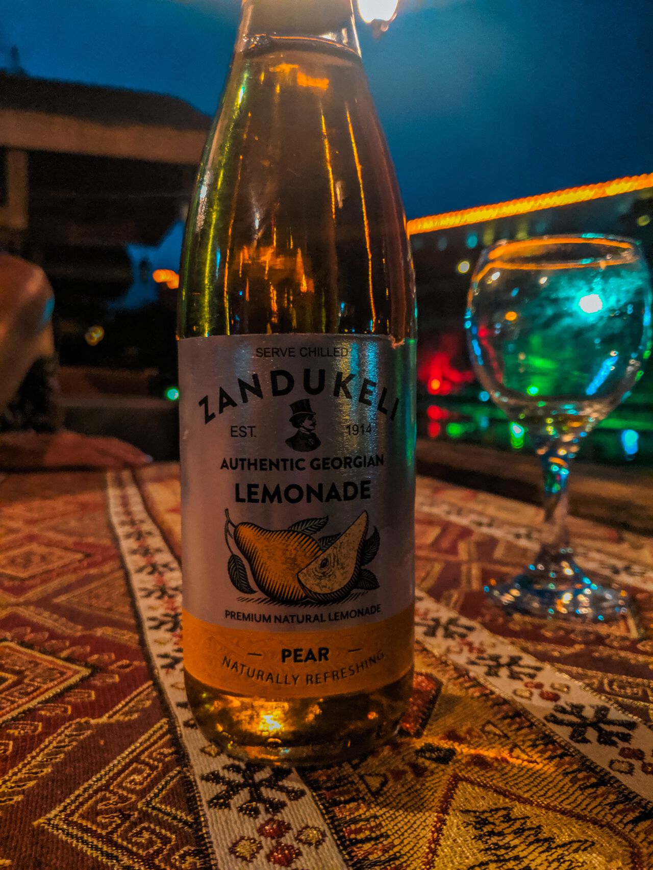Me having a lemonade at Qala Restaurant in Nakhchivan, Azerbaijan.