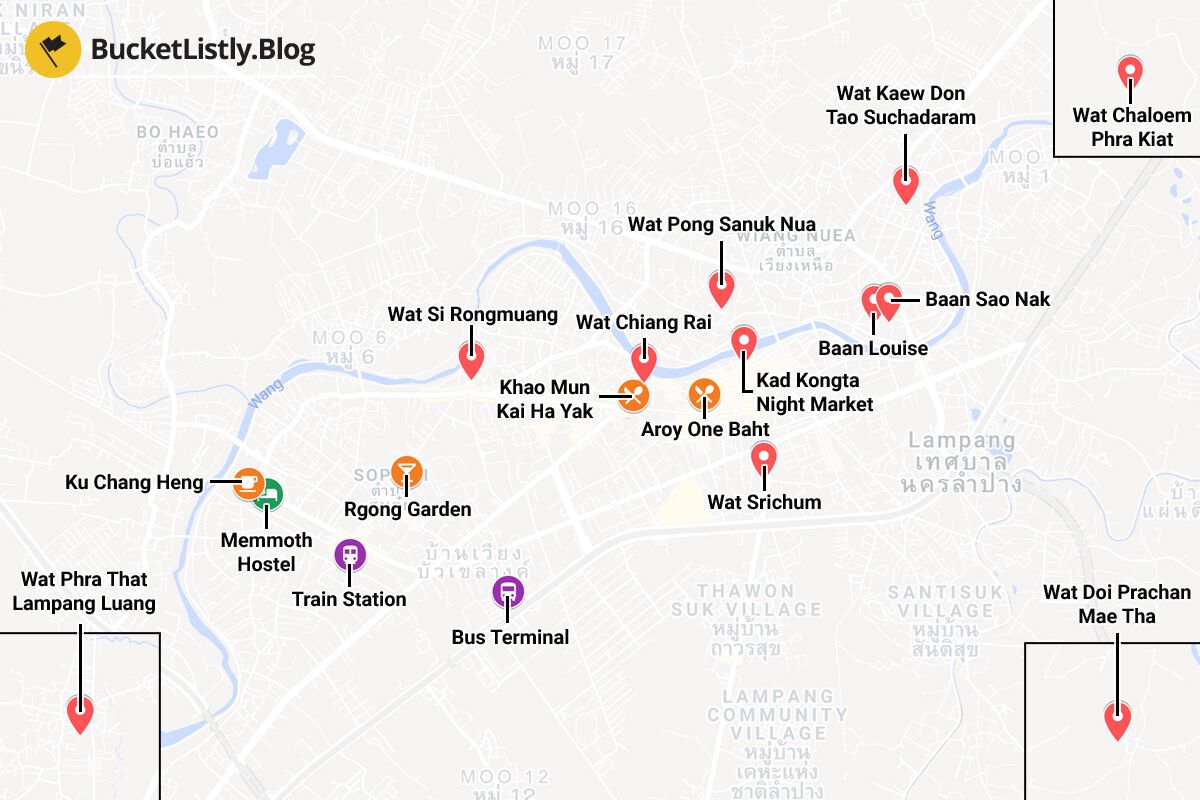 Lampang Itinerary Map