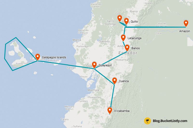 ecuador travel route