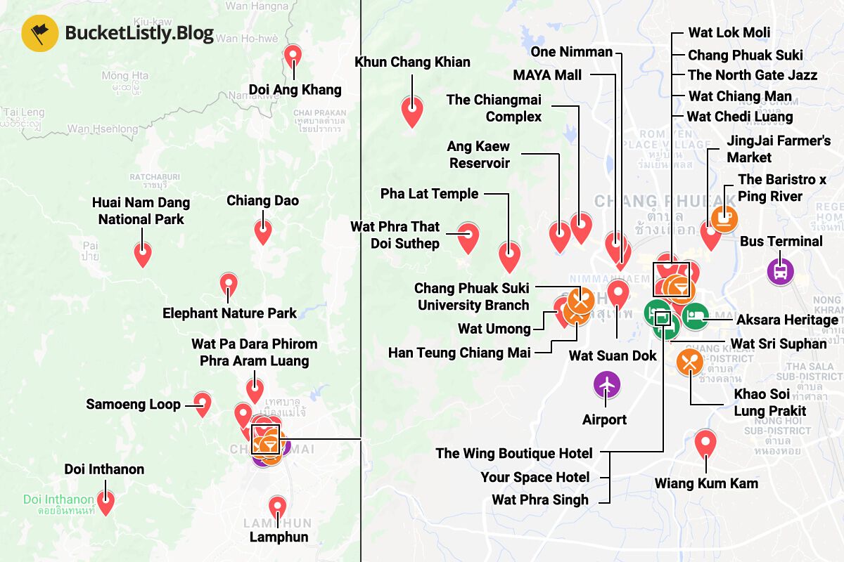 Chiang Mai Itinerary Map