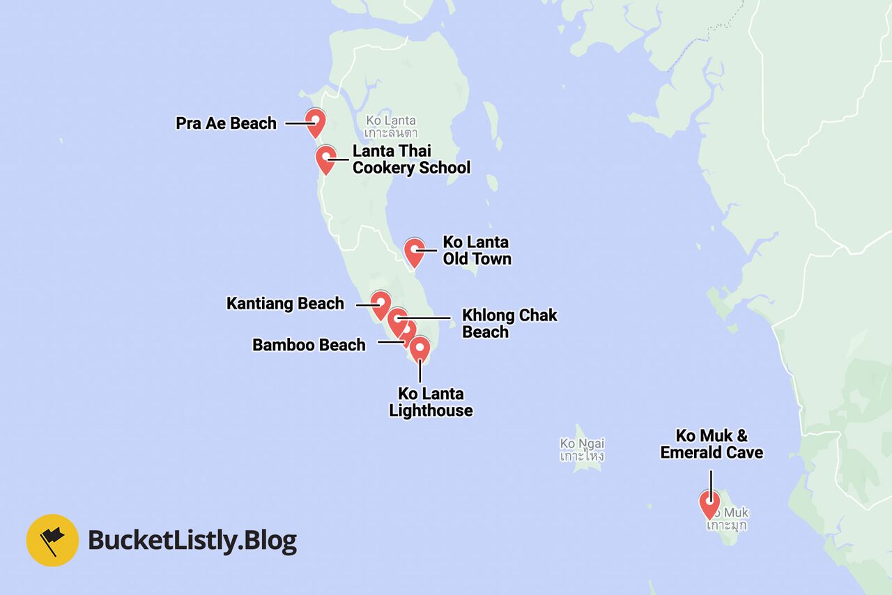 Ko Lanta Things to Do Itinerary Map
