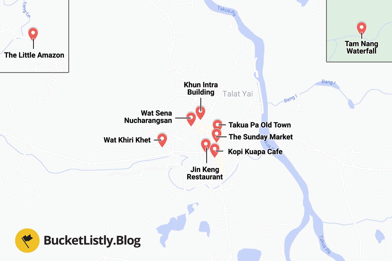 Takua Pa Things to Do Map