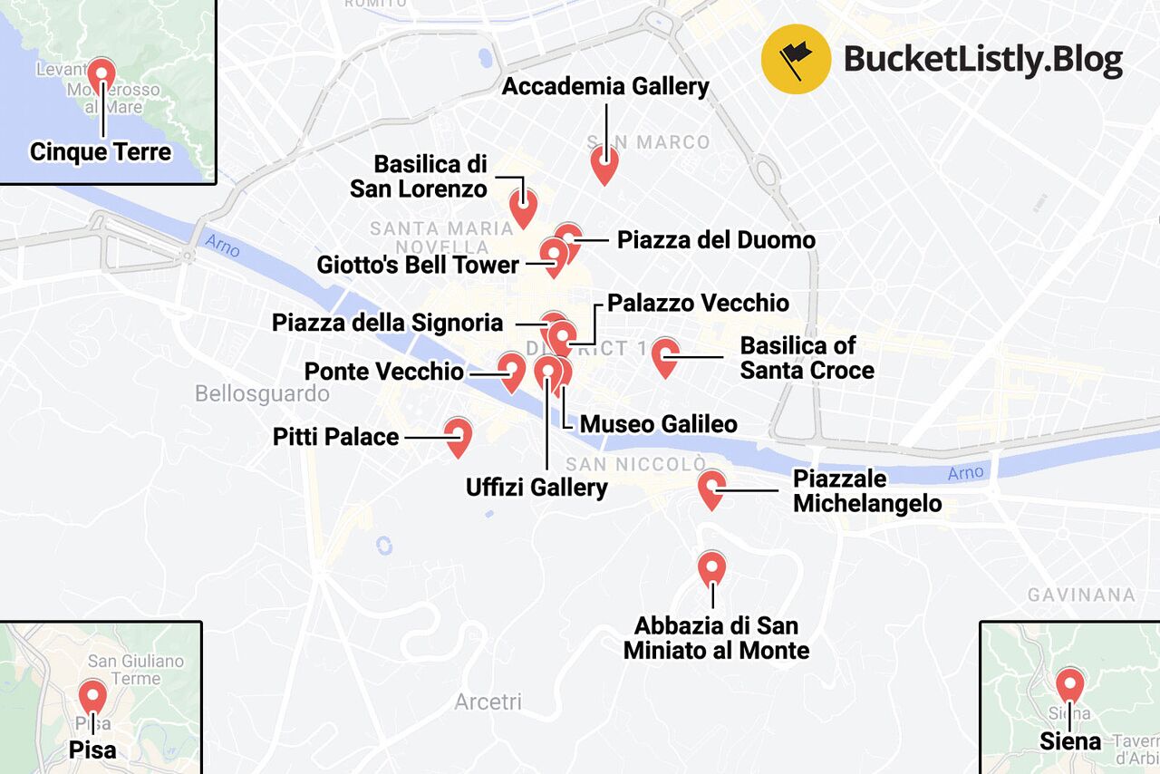 Florence Itinerary Map
