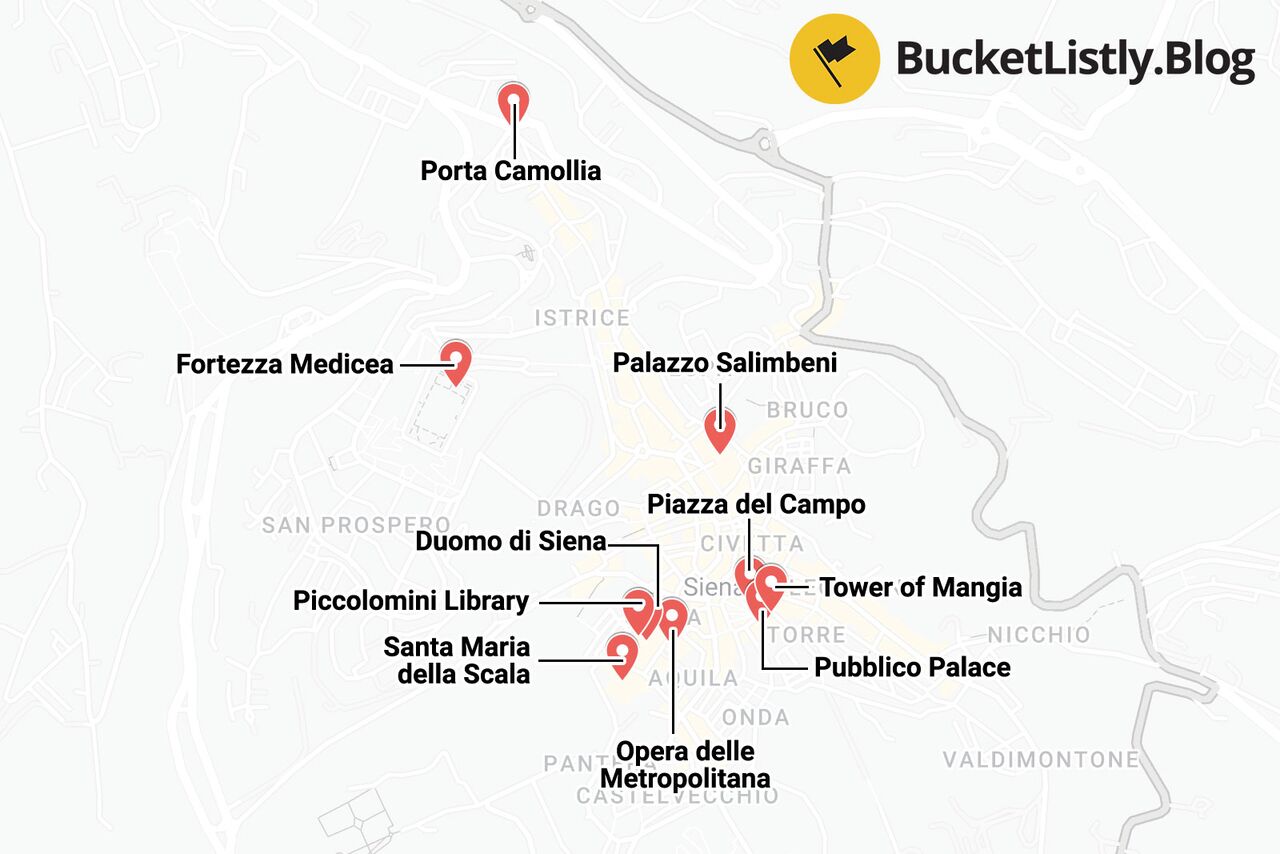 Siena Itinerary Map