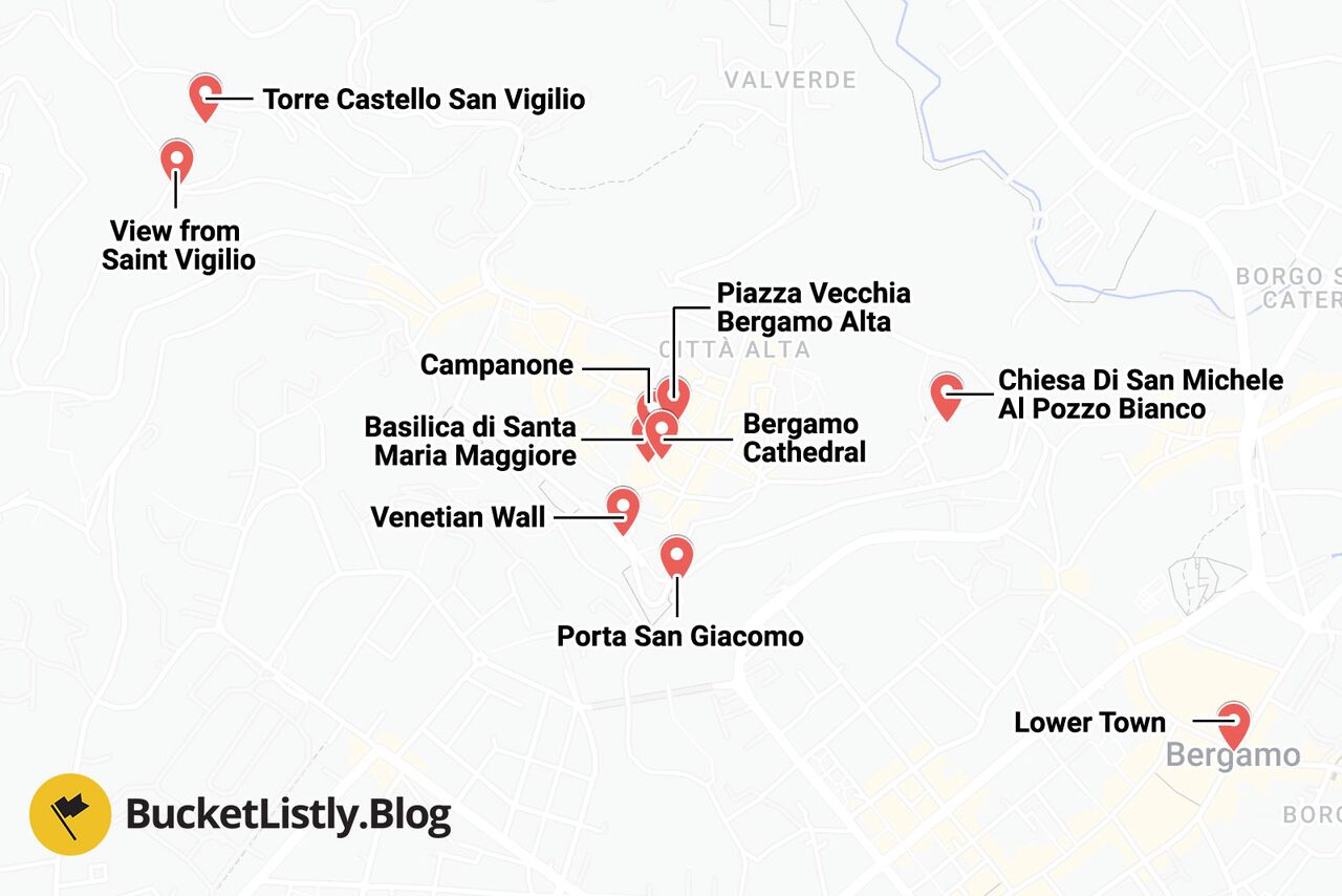 Bergamo Itinerary Map