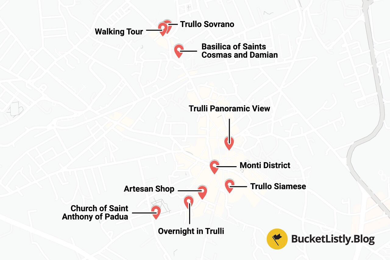 Alberobello Itinerary Map