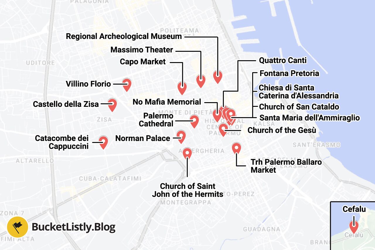 Palermo Itinerary Map