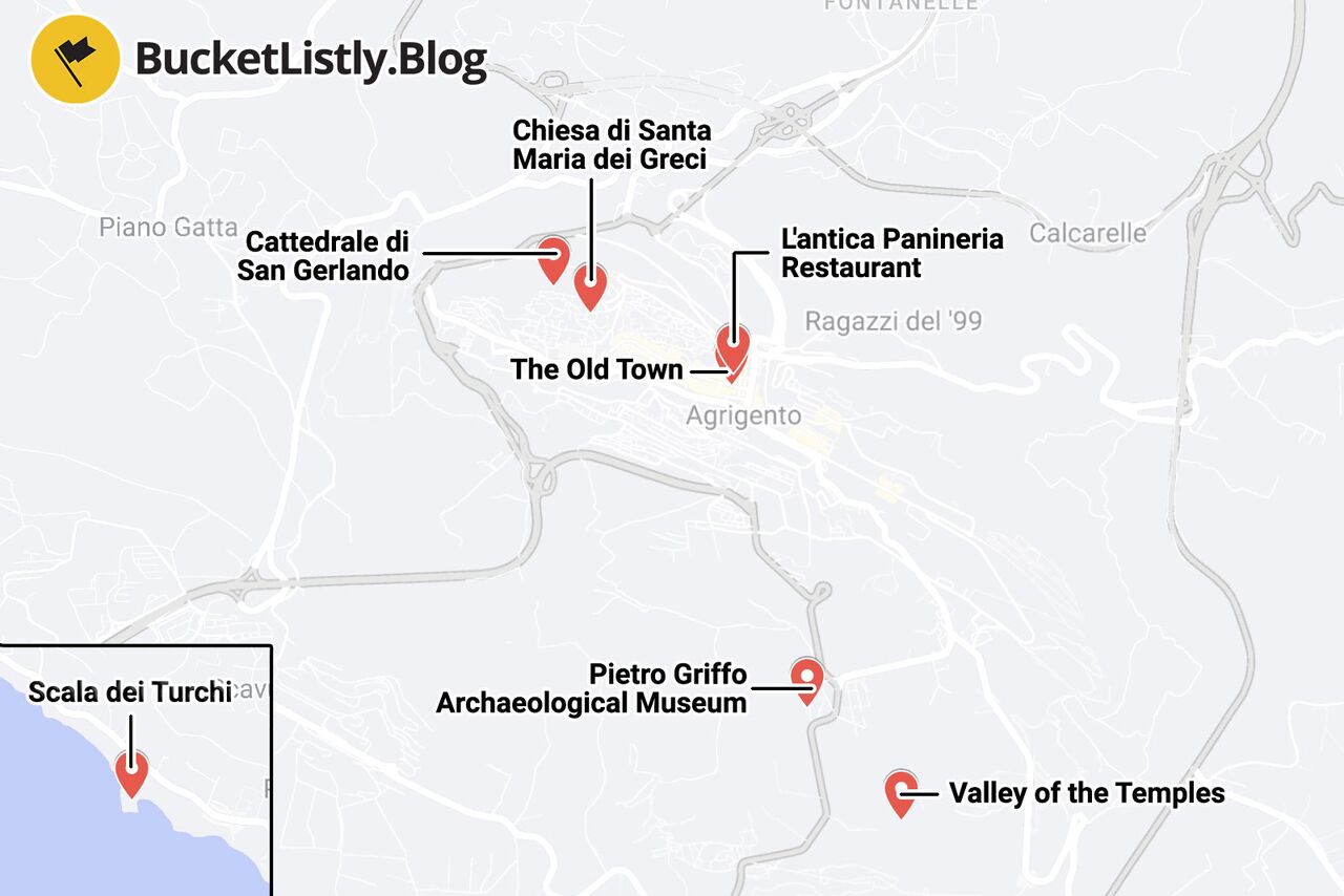 Agrigento Itinerary Map