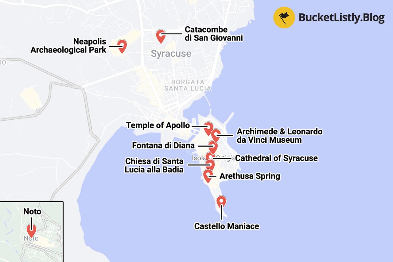 Syracuse Itinerary Map
