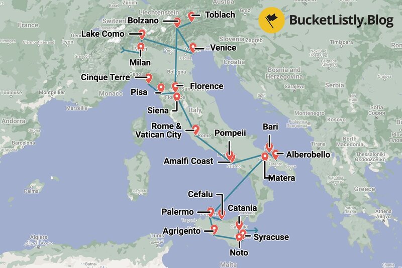 One Month Backpacking Italy Itinerary Image 1 500 