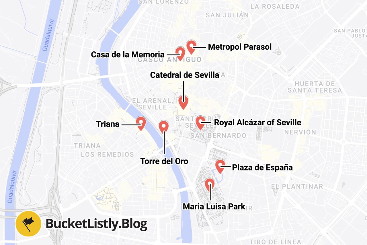 Seville Things to Do Map