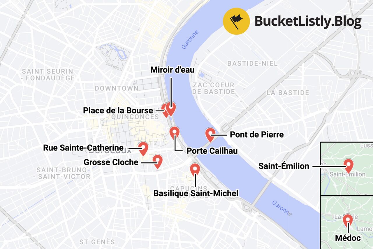 Bordeaux Itinerary Map