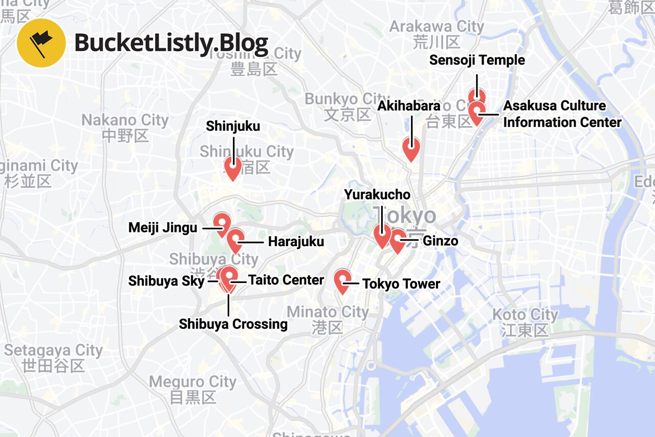 Tokyo Best Things To Do Map