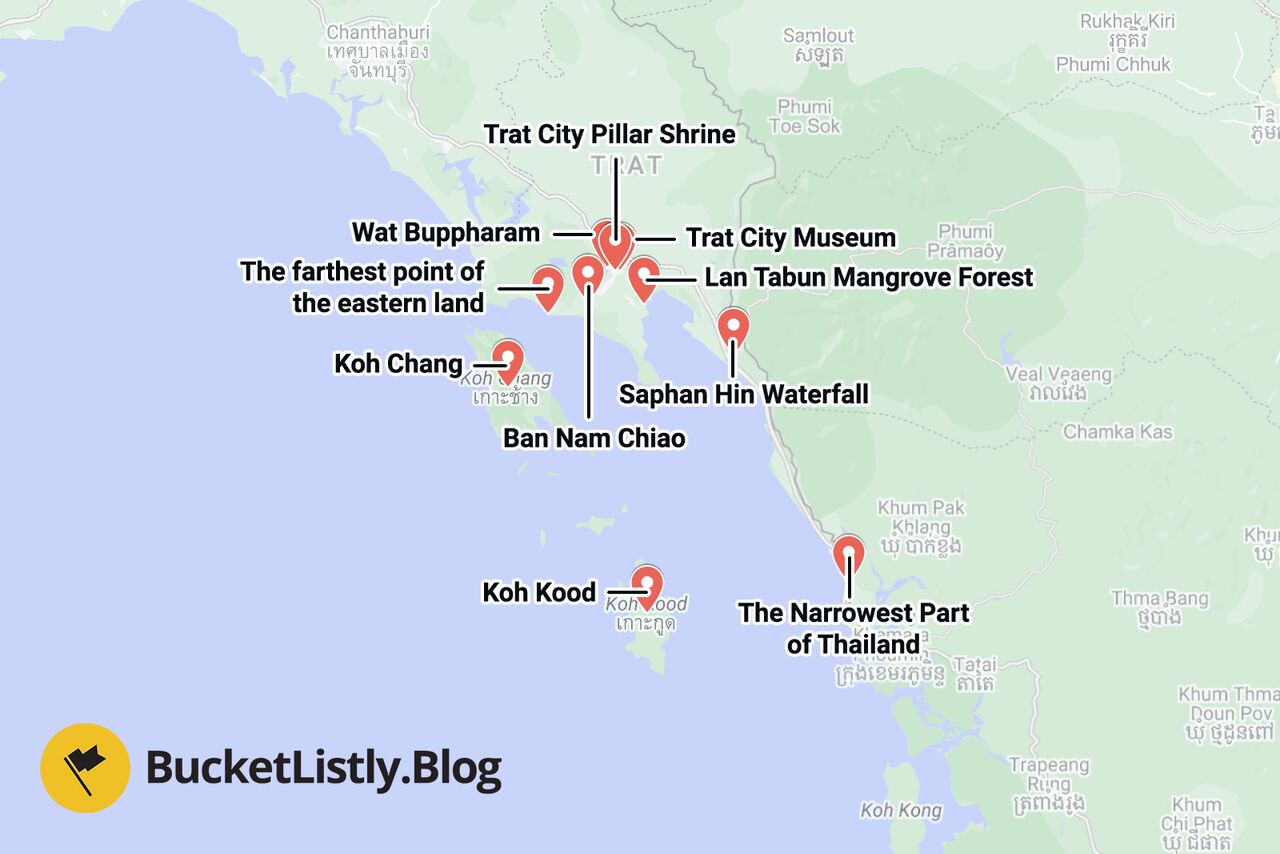 Trat Things to do Itinerary Map