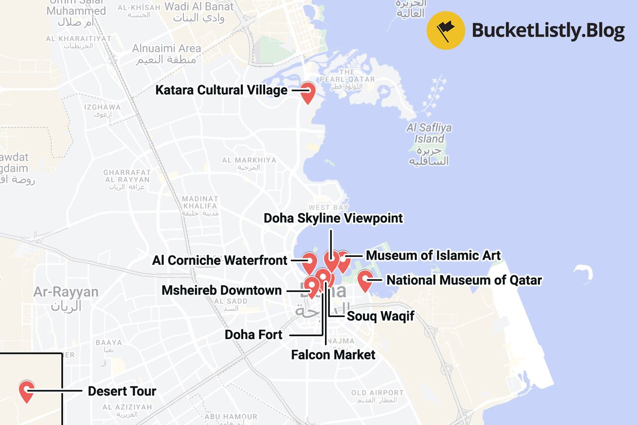 Doha Things to Do Itinerary Map