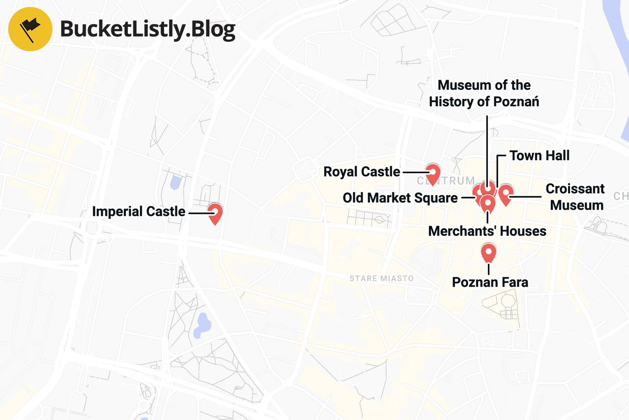Poznan Things To Do Itinerary Map