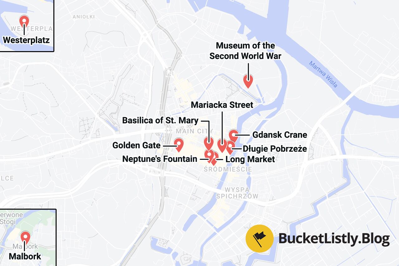 Gdansk Things To Do Itinerary Map
