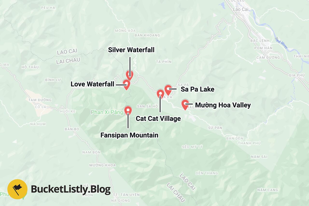 Sapa Things To Do Itinerary Map