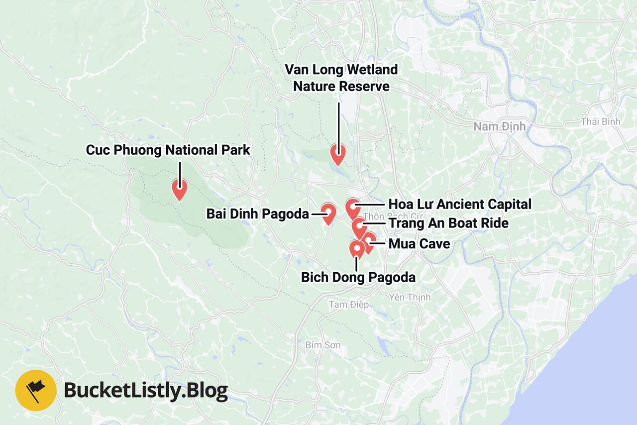 Ninh Binh Things To Do Itinerary Map