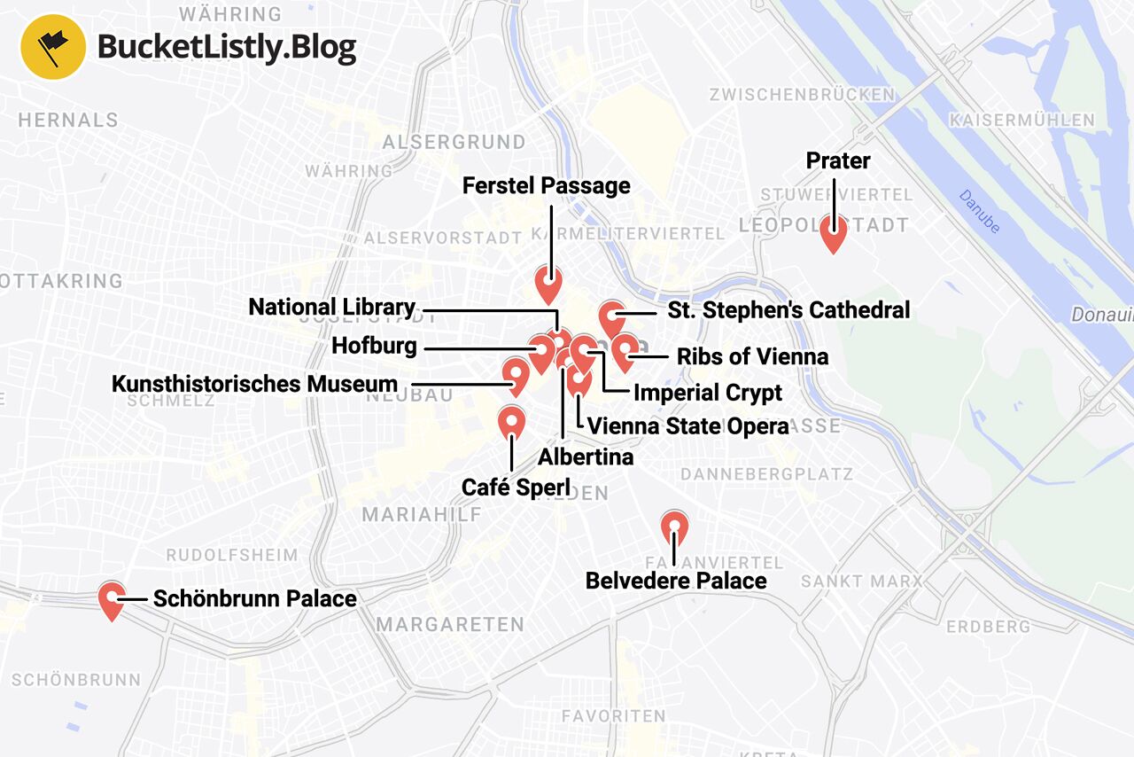 Vienna 3-Day Itinerary Map