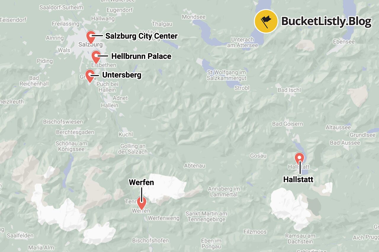 Salzburg 3-Day Itinerary Map
