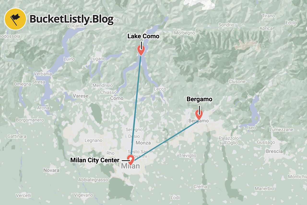 Milan 3-Day Itinerary Map