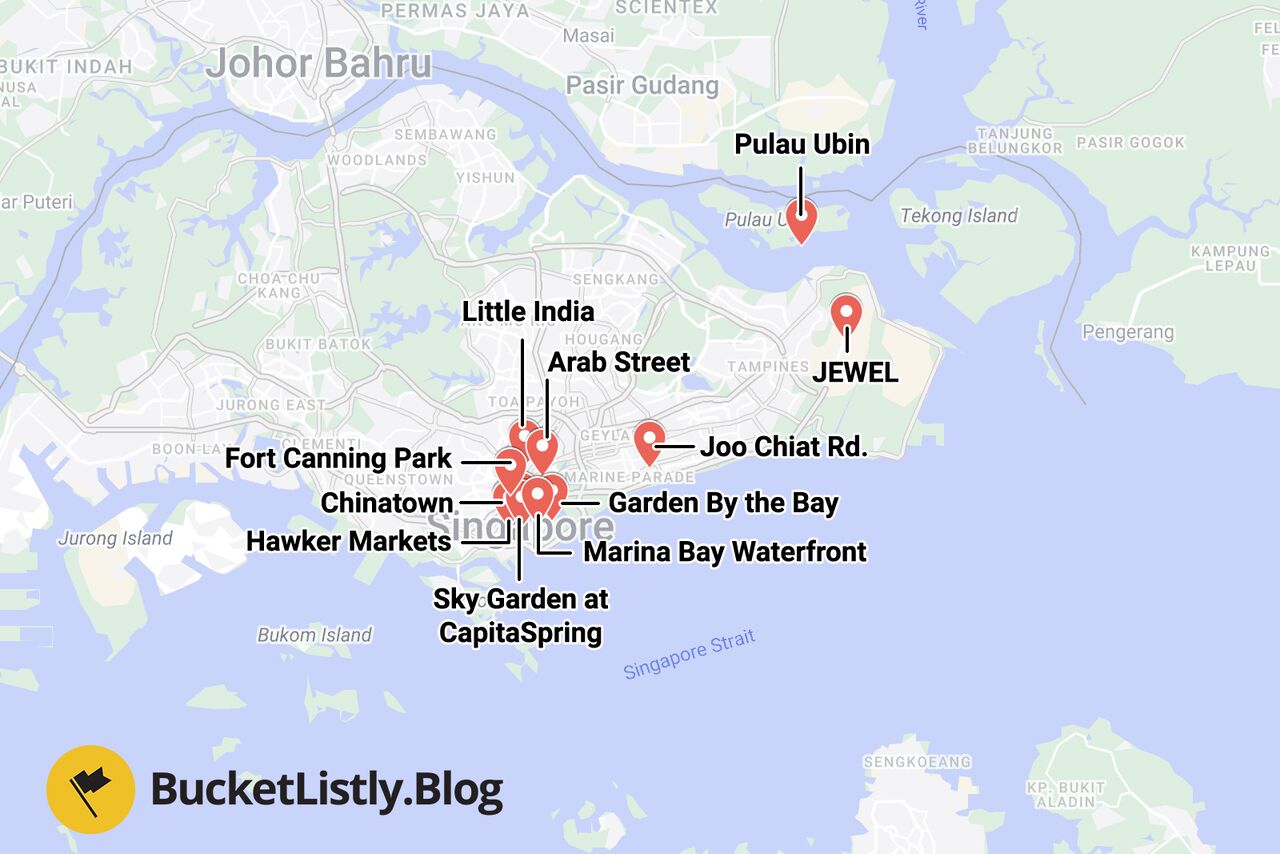 Singapore Itinerary Map