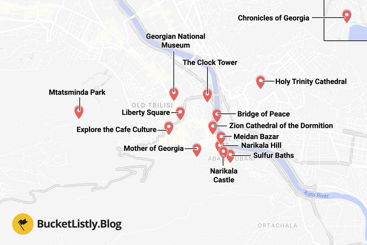 Tbilisi Things to Do Map