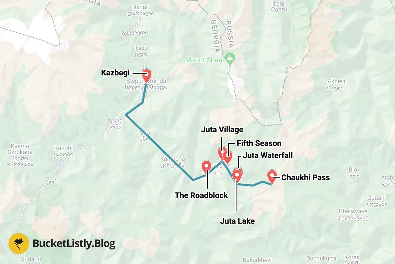 Juta Valley Hiking Itinerary Map