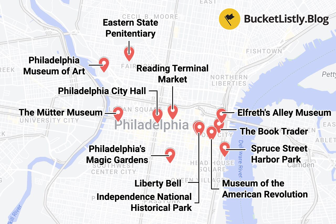 Philadelphia Things to Do Map