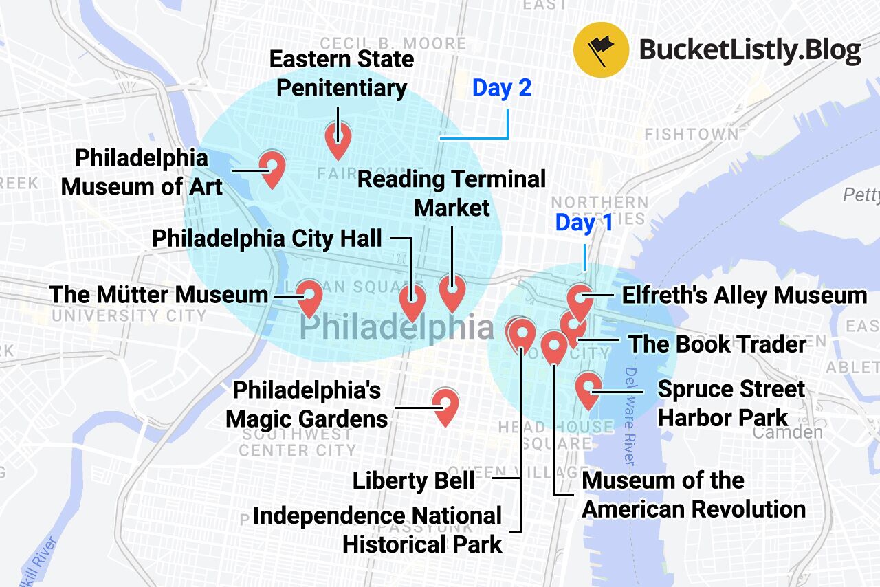 Philadelphia Itinerary Map