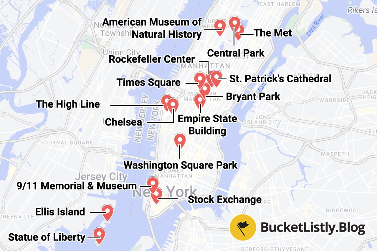 New York City Things to Do Map