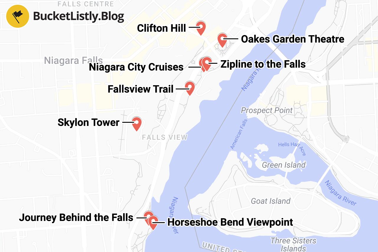 Niagara Falls Itinerary Map