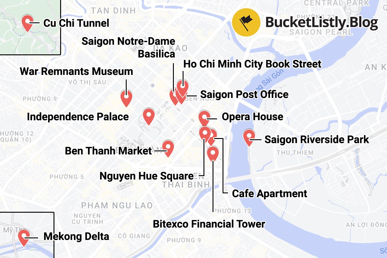 Ho Chi Minh Things to Do Map
