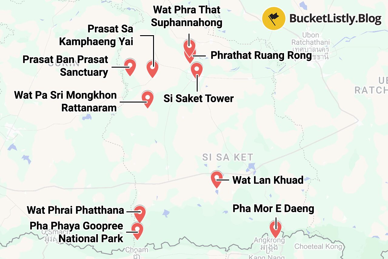 Si Saket Things to Do Map
