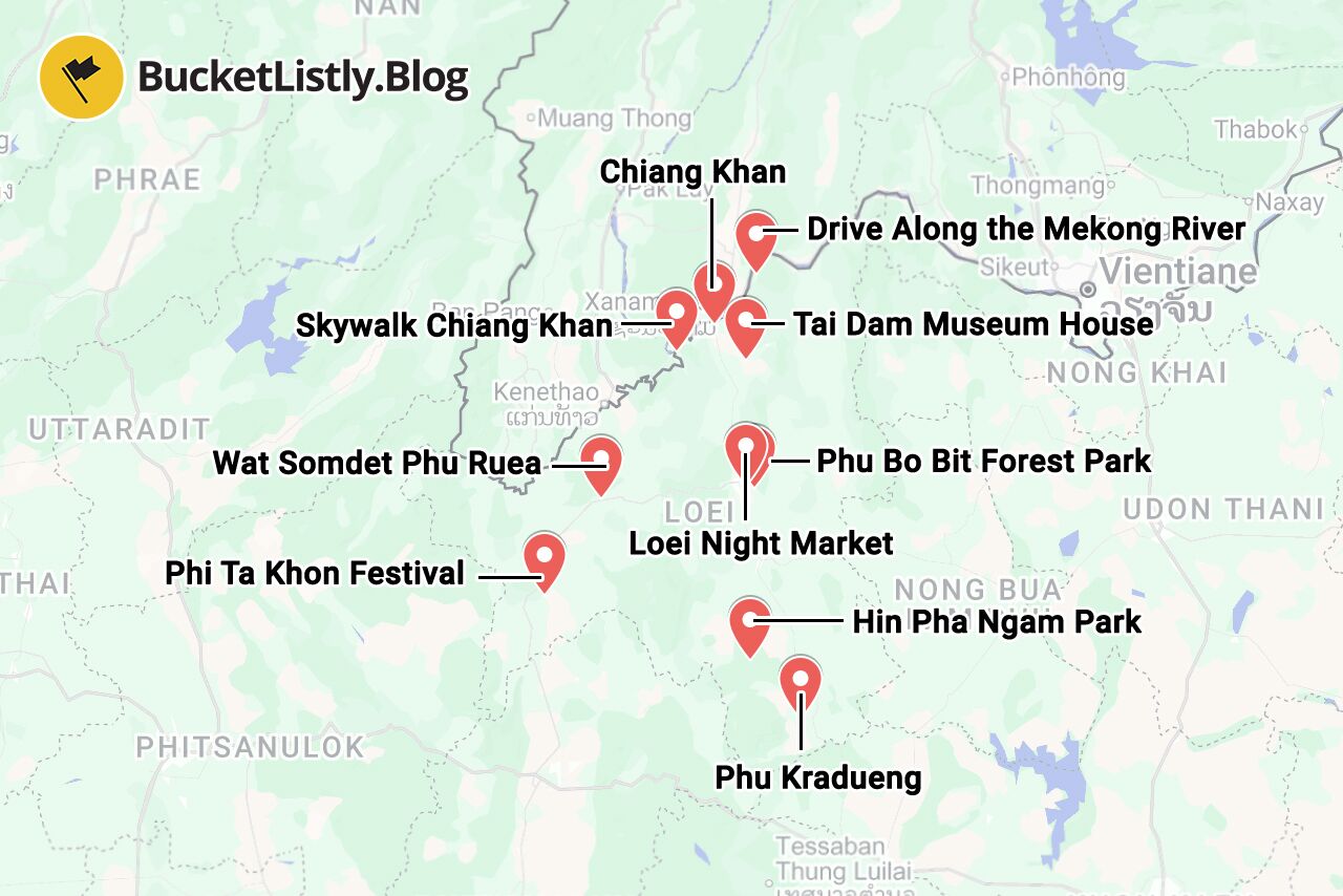 Loei Things to Do Map