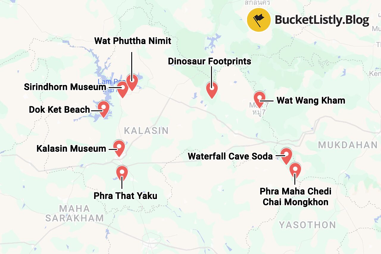 Kalasin Things to Do Map