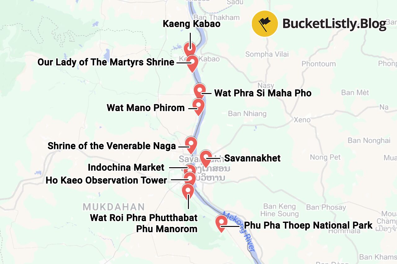 Mukdahan Things to Do Map