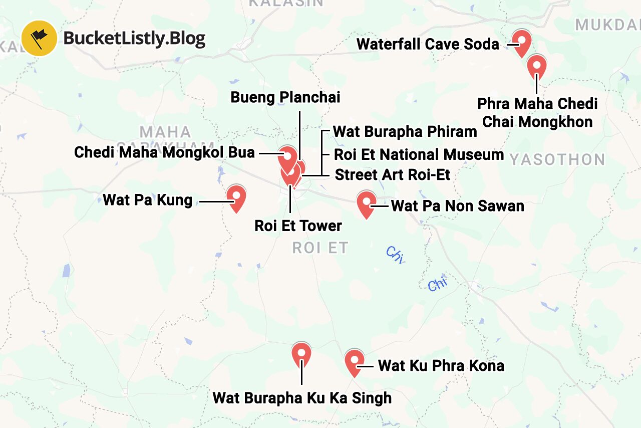 Roi Et Things to Do Map