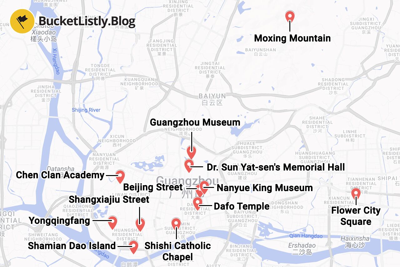 Guangzhou Things to Do Map