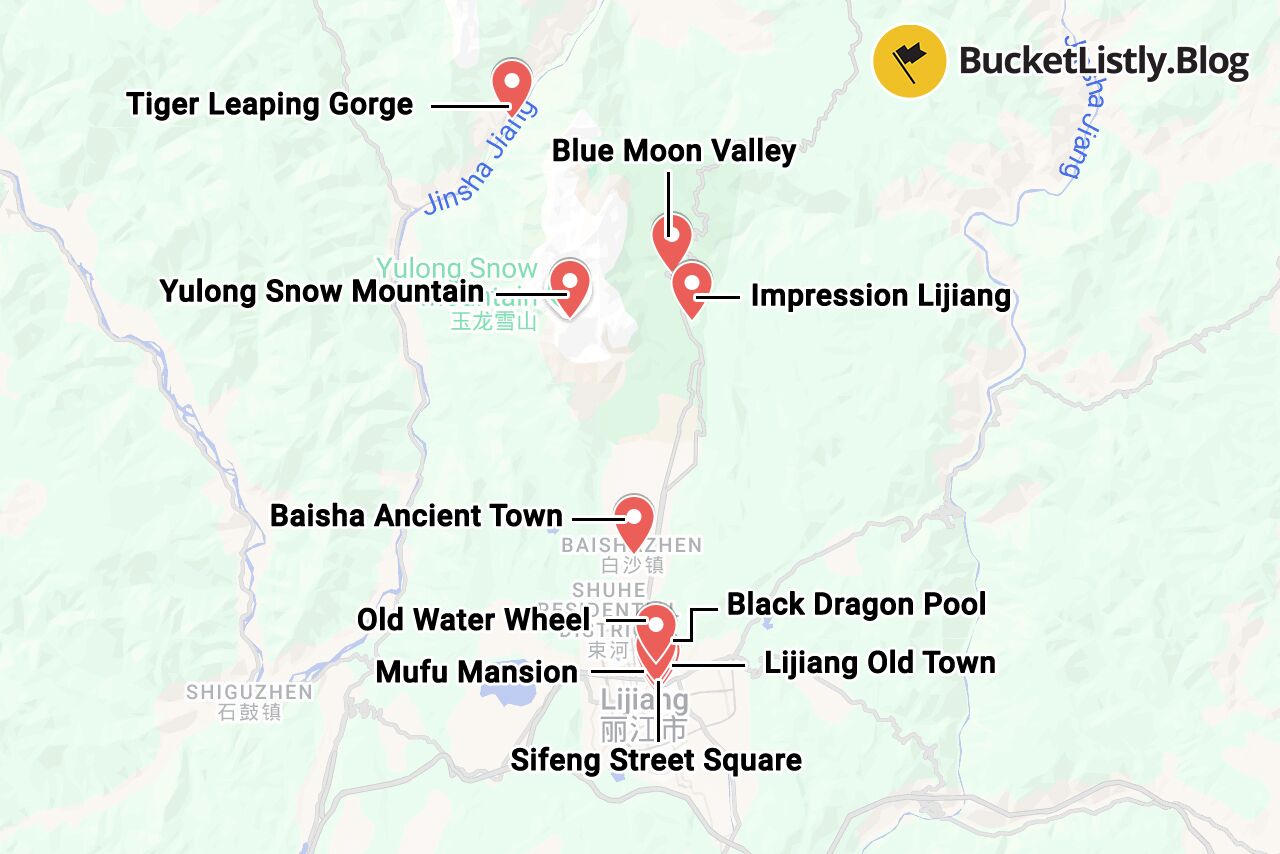 Lijiang Things to Do Map