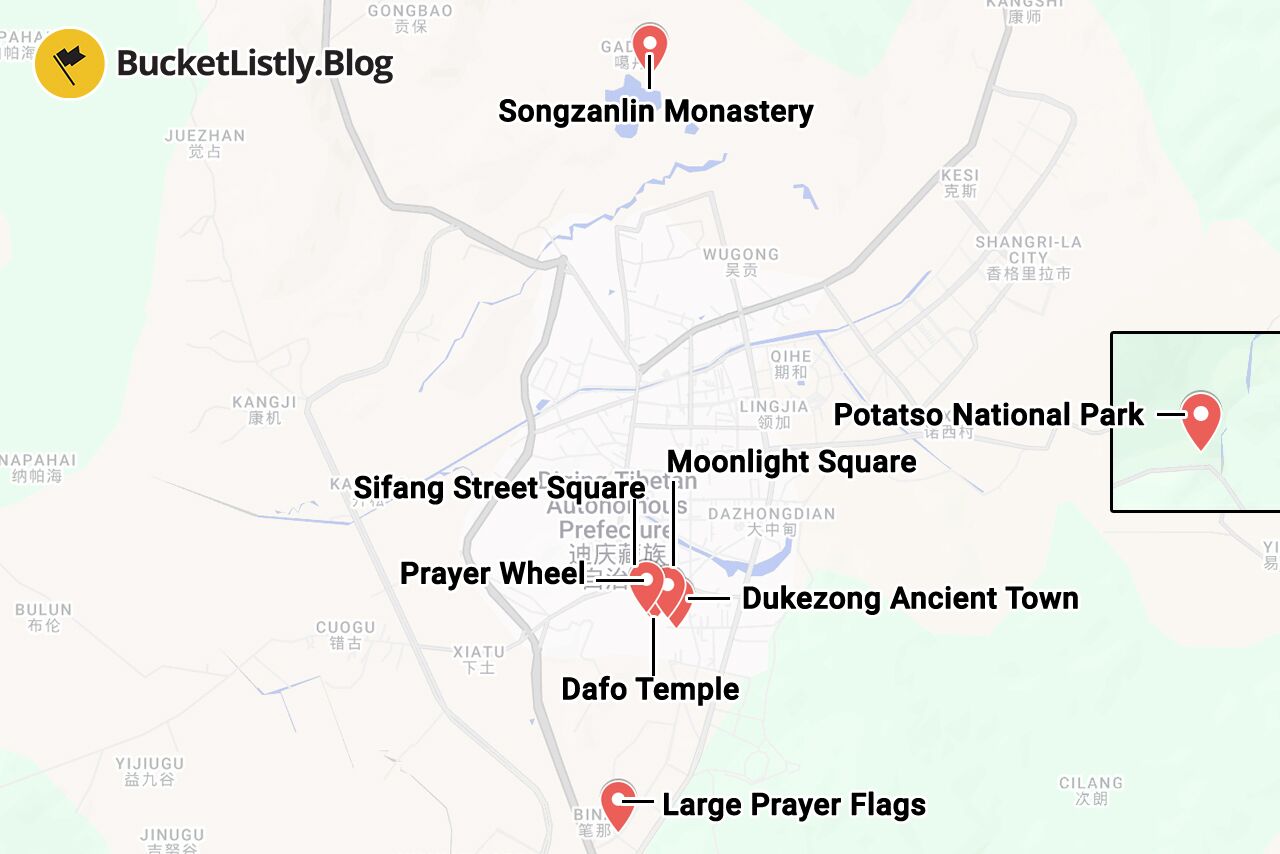 Shangri-La Things to Do Map