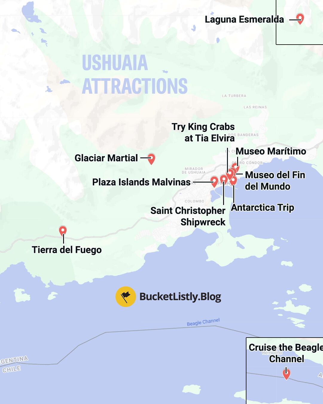 Ushuaia Attractions Map